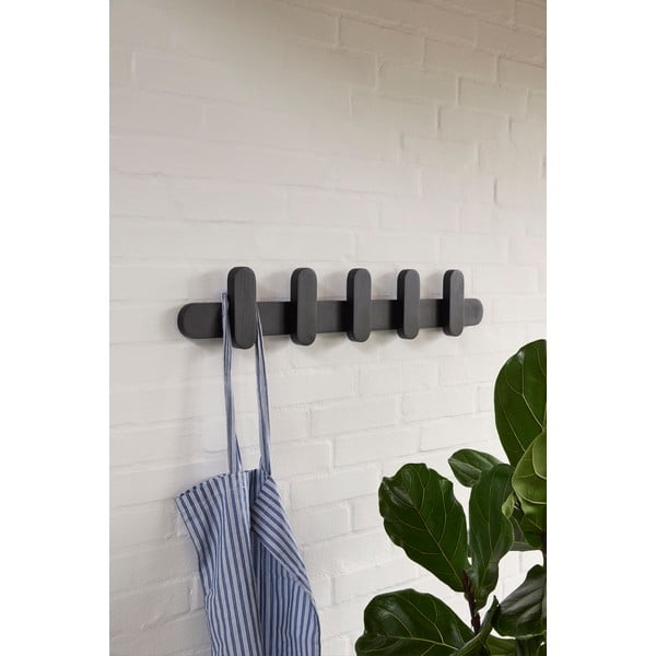 Crna zidna vješalica od jasenovog drveta Merry - Hübsch-image-1