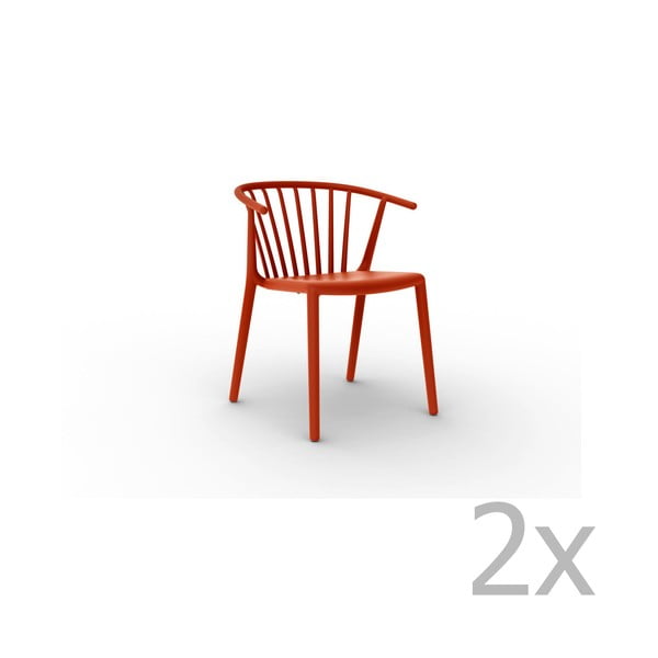 Set od 2 crvene Resol Woody stolice za blagovanje