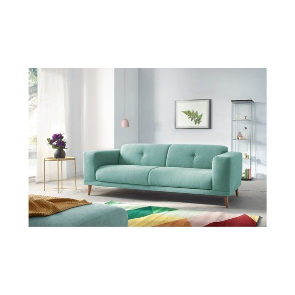Pastelno plava sofa s podnožjem Bobochic Paris Luna-image-4