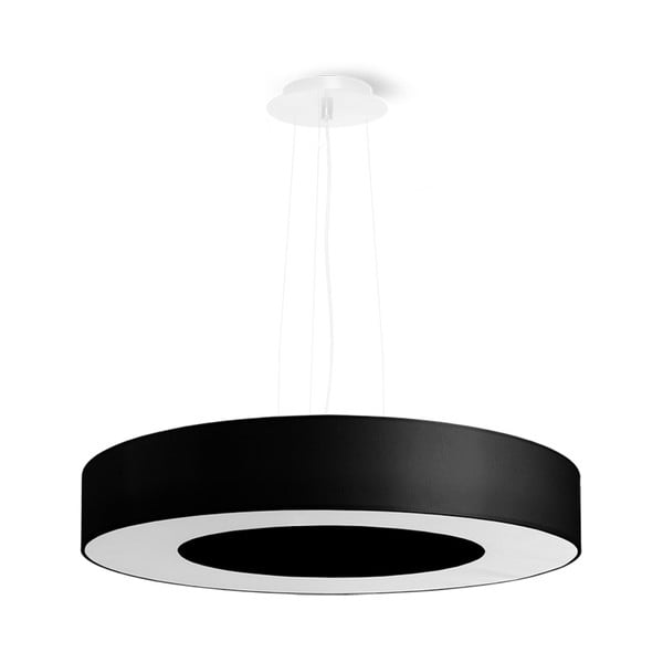 Crna viseća svjetiljka s tekstilnim sjenilom ø 50 cm Galata Slim – Nice Lamps