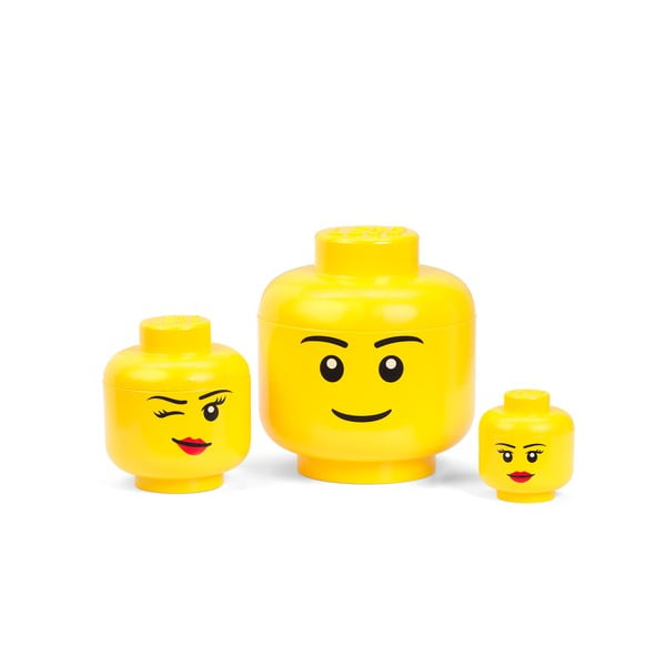 Žuta kutija u obliku glave LEGO® Winky ⌀ 16,3 cm-image-2