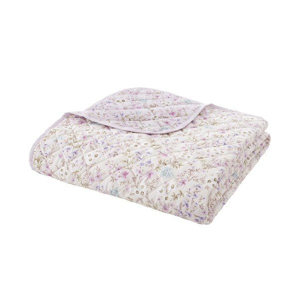 Pamučan prošiven prekrivač u boji lavande/bež 220x230 cm Ditsy Floral – Bianca