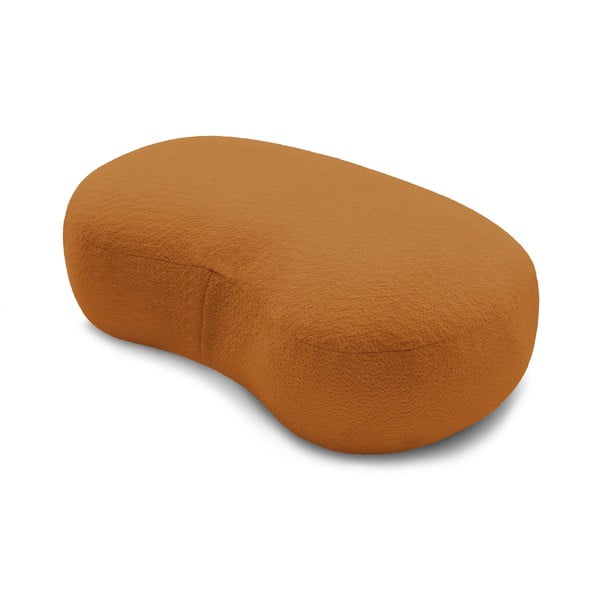 Tabure za noge izrađen od bouclé tkanine u boji senfa Saint-Germain – Bobochic Paris-image-4