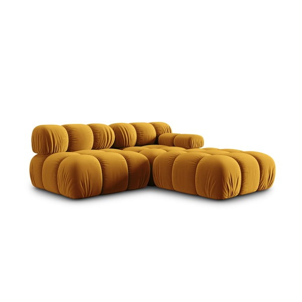 Žuta  baršunasta sofa 282 cm Bellis – Micadoni Home-image-4
