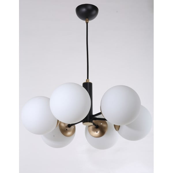 Crna viseća svjetiljka sa staklenim sjenilom ø 56 cm Daisy – Squid Lighting-image-1