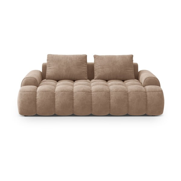 Svjetlo smeđa baršunasti sofa 200 cm Linz – Cosmopolitan Design
