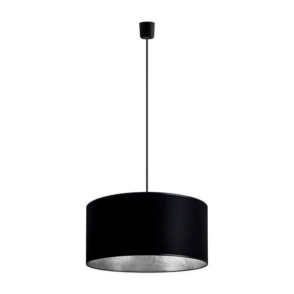 Crna stropna svjetiljka s detaljima u srebrnoj boji Sotto Luce Mika, Ø 50 cm