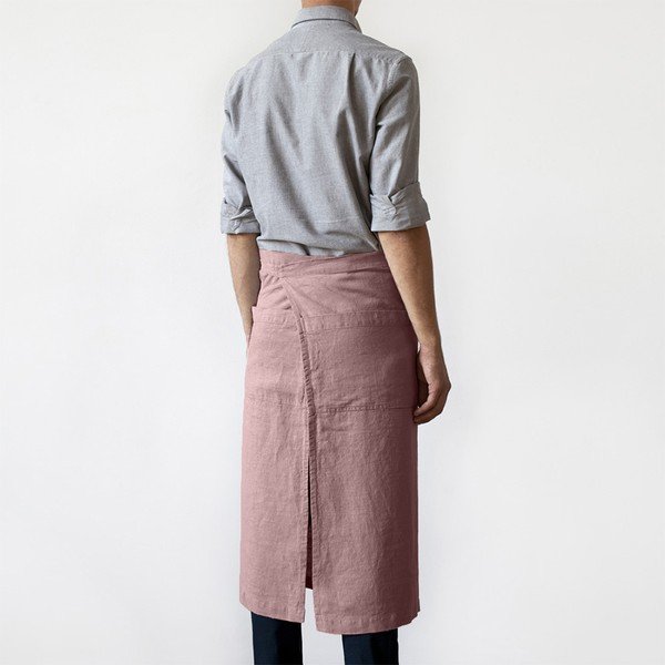 Ljubičasta lanena pregača Linen Tales Garcon, duljina 76 cm-image-1