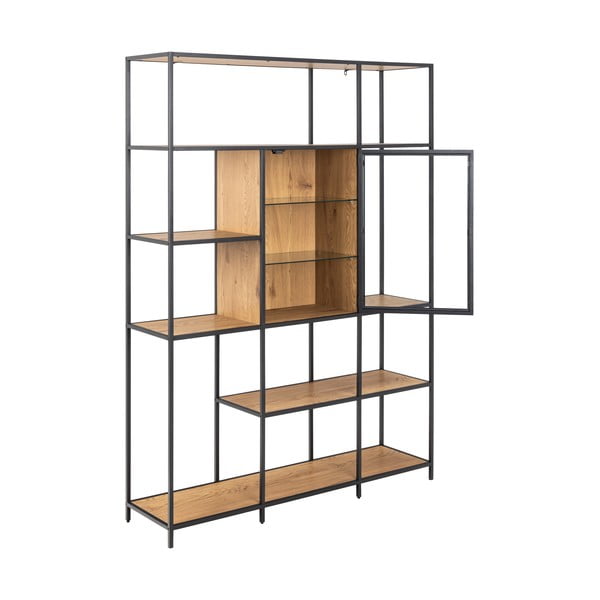 Biblioteka u dekoru hrasta u prirodnoj boji 135x185 cm Seaford – Actona-image-3