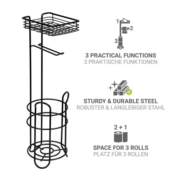 Crni željezan držač za WC papir – Wenko-image-2