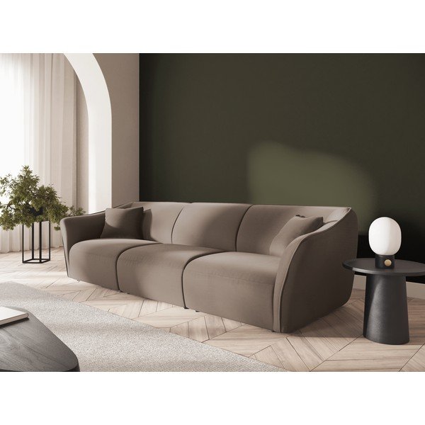 Smeđa baršunasta sofa 292 cm Tokyo – Cosmopolitan Design-image-1