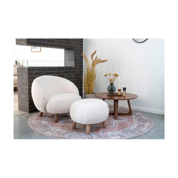 Krem fotelja s naslonjačem za noge Savona – House Nordic-image-1