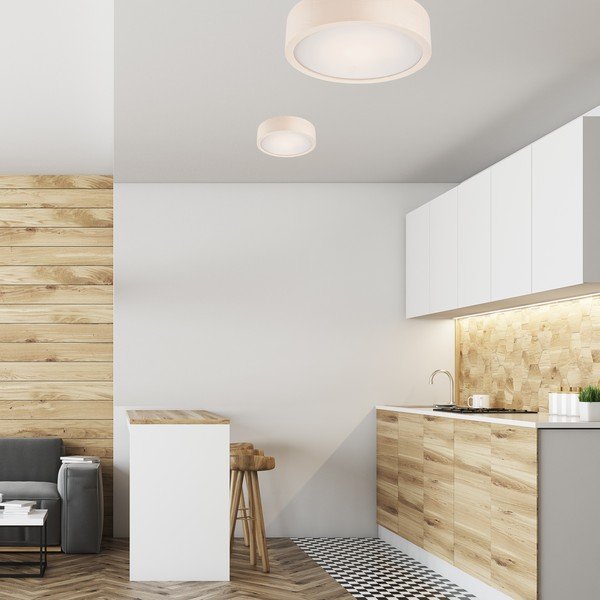 Bijela stropna svjetiljka sa staklenim sjenilom ø 27 cm Eveline – LAMKUR-image-2