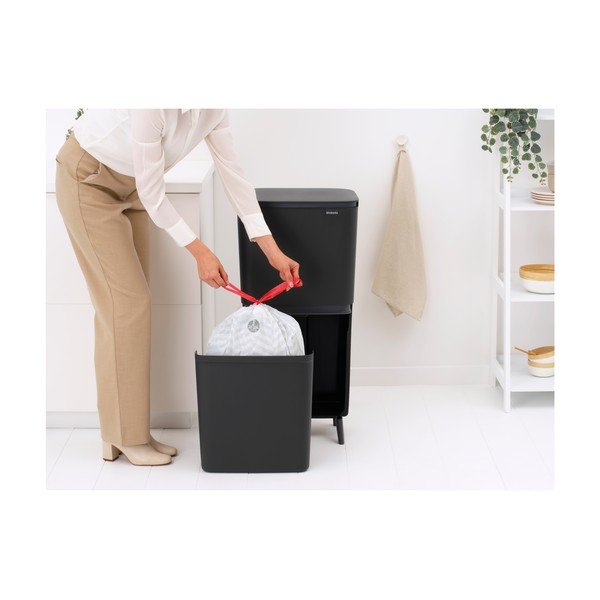 Tamno siva plastična kanta za smeće 20+25 l za odvojeni otpad SortUp Recycle Hi – Brabantia-image-3