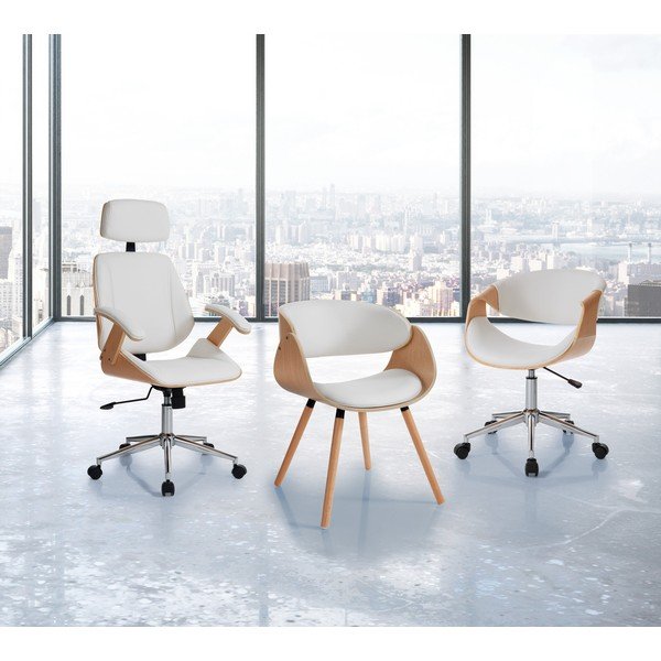 Bijela uredska stolica od umjetne kože Visby – Tomasucci-image-1