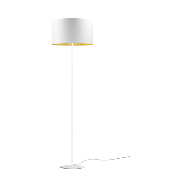 Bijela podna svjetiljka s detaljem u zlatnoj boji Sotto Luce Mika, ⌀ 40 cm
