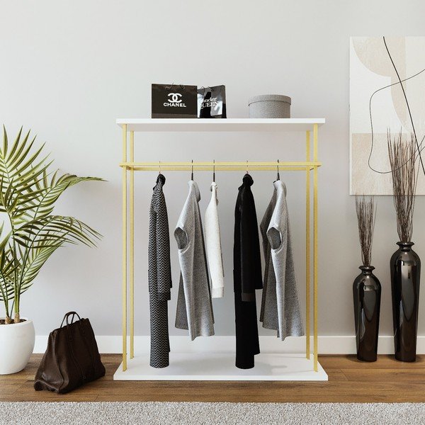 Bijeli stalak za odjeću Wuppertal – Kalune Design-image-1