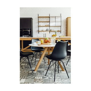 Set od 2 crne stolice s crnim metalnim nogama Bonami EssentialsEco