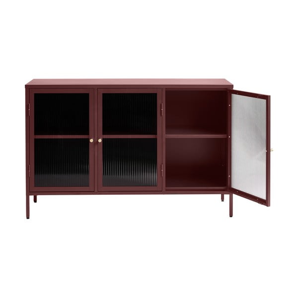 Crvena metalna vitrina 132x85 cm Bronco – Unique Furniture-image-4