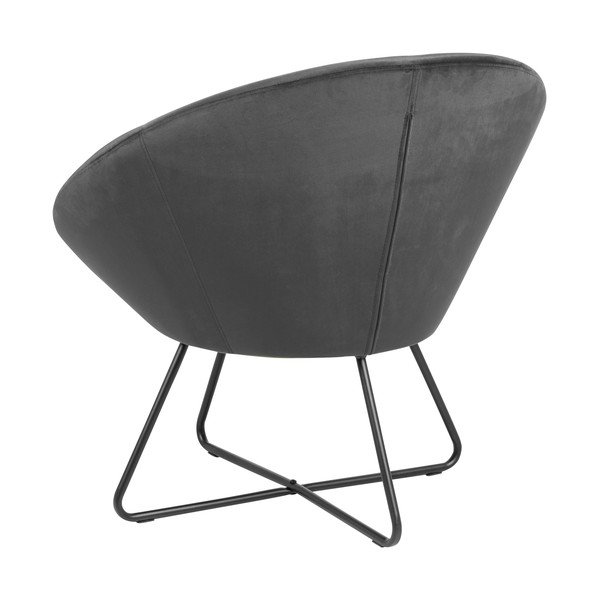 Siva baršunasta fotelja Actona Center-image-3