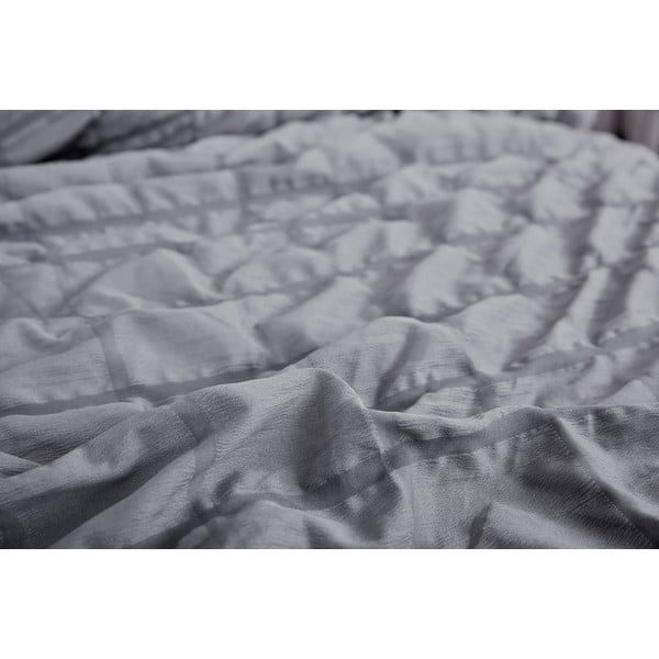 Crna/siva posteljina za krevet za jednu osobu od krepa 140x200 cm Naomi – My House-image-3