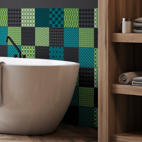 Set od 15 ukrasnih zidnih naljepnica Ambiance Sofia, 15 x 15 cm-image-1