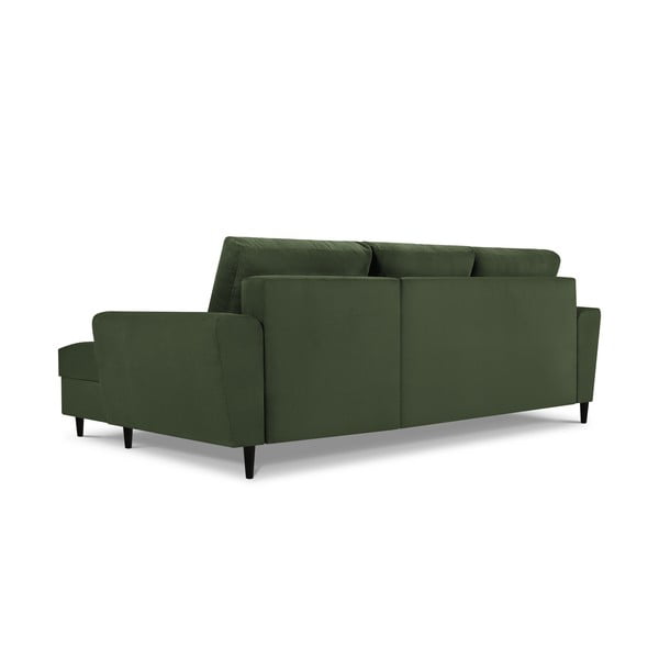 Zelena kutna sofa od samta Kooko Home Jazz, desni kut-image-4