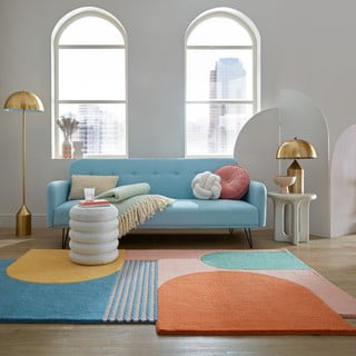 Plavi ručno rađen vunen tepih 150x240 cm Lozenge Bright Multi – Flair Rugs