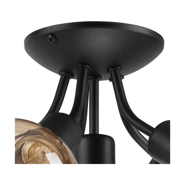 Crna stropna svjetiljka bez sjenila Viggo – LAMKUR-image-3