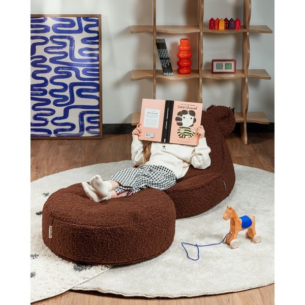 Tamno smeđa vreća za bebe od bouclé tkanine Warm Hazel – Wigiwama-image-2