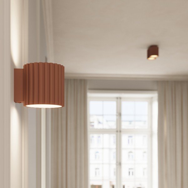 Svjetlo smeđa zidna lampa ø 10 cm Zora – Sollux-image-3