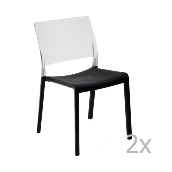 Set od 2 crne i bijele vrtne blagovaonske stolice Resol Fiona