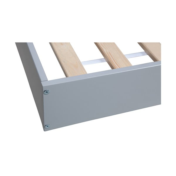 Sivi krevet za jednu osobu od borovog drveta WOOOD Connect, 90 x 200 cm-image-4