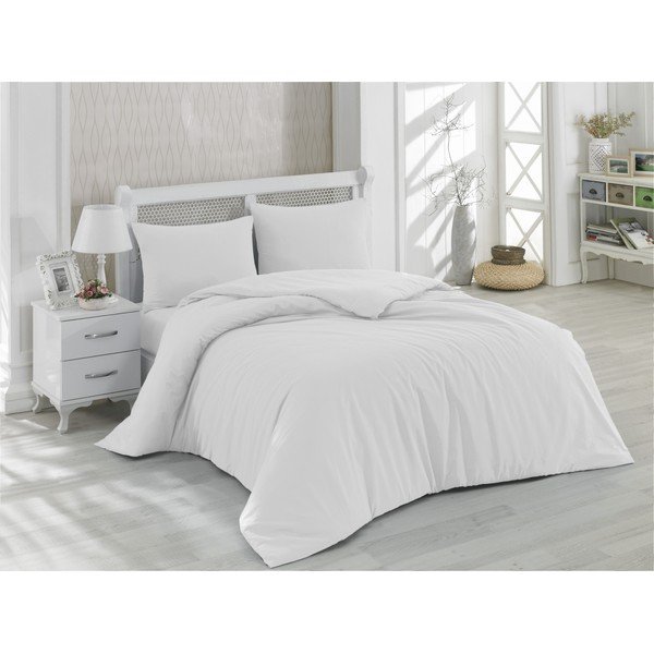 Pamučna posteljina s plahtom za bračni krevet Precioso, 200 x 220 cm-image-3