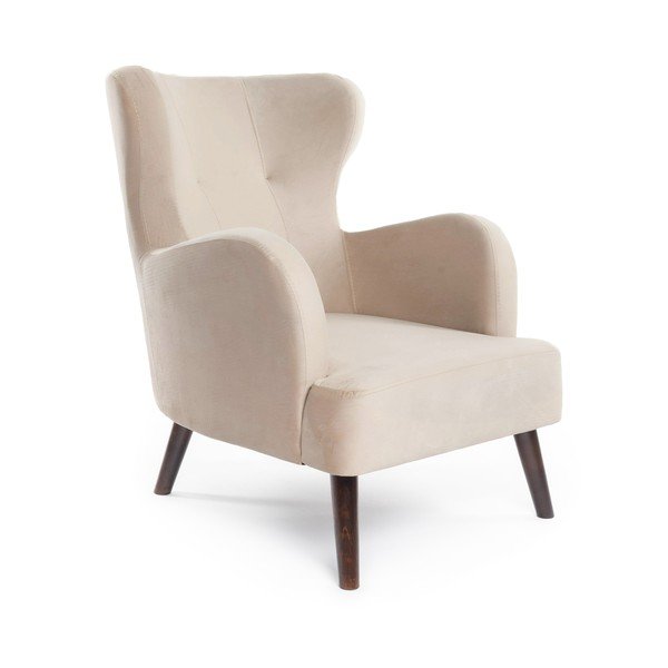 Bež baršunasti wing fotelja Noemye – Bonami Selection
