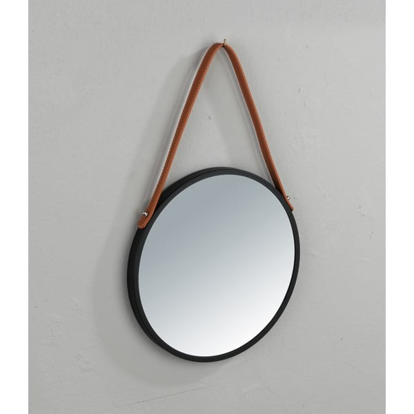 Crno viseće ogledalo Wenko Borrone, ø 40 cm-image-1