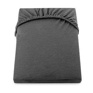 Tamno siva elastična pamučna posteljina DecoKing Amber Collection, 180 do 200 x 200 cm