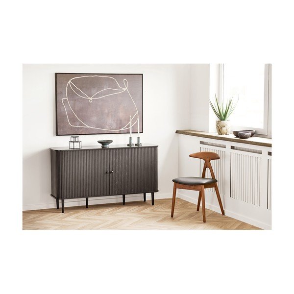 Crna komoda od masivnog bora 140x79x40 cm Nikko – House Nordic-image-1