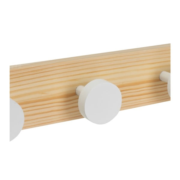 Bijela/u prirodnoj boji zidna vješalica od masivnog bora 40 cm Anillos – Casa Selección-image-2