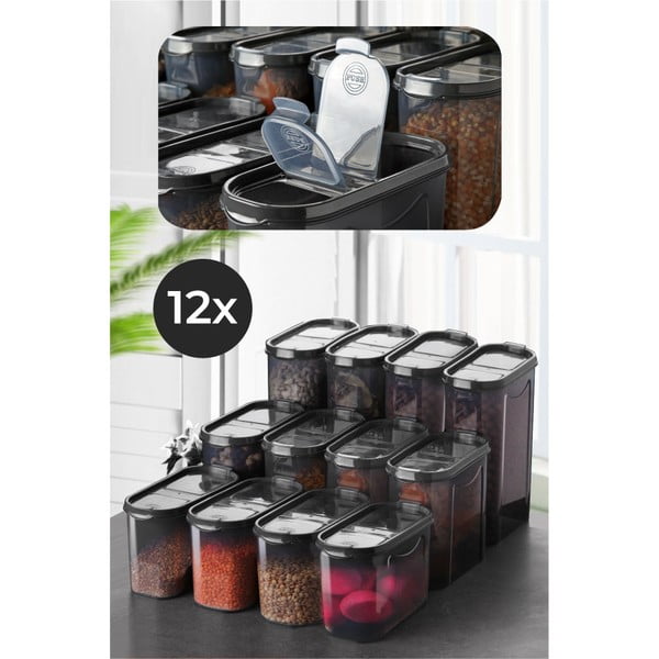 Posude za namirnice u setu 12 kom za brašno/za tjesteninu – Hermia-image-1