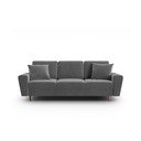 Svijetlo siva baršunasti sklopiva/s prostorom za odlaganje sofa 235 cm Kyoto – Cosmopolitan Design