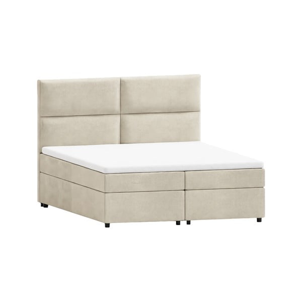 Bež boxspring krevet s prostorom za odlaganje 140x200 cm Rico – Ropez