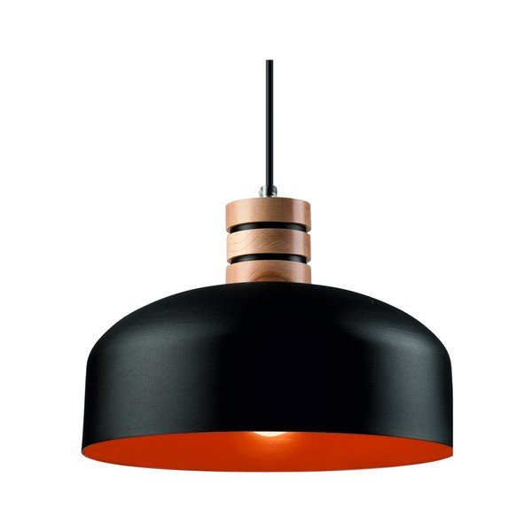 Crna viseća svjetiljka s metalnim sjenilom ø 30 cm Cosmo – LAMKUR-image-1