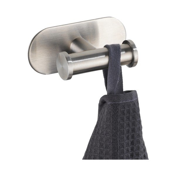 Dvostruka zidna kukica od mat nehrđajućeg čelika Wenko Turbo-Loc® Orea-image-4