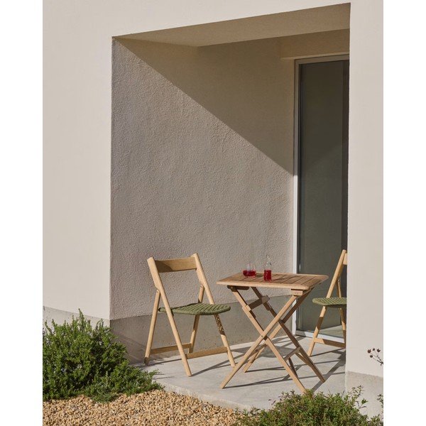 Zelena/u prirodnoj boji vrtna stolica od masivnog drveta Dandara – Kave Home-image-3