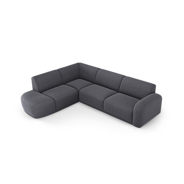 Siva baršunasti kutna garnitura Erin – Micadoni Home-image-4