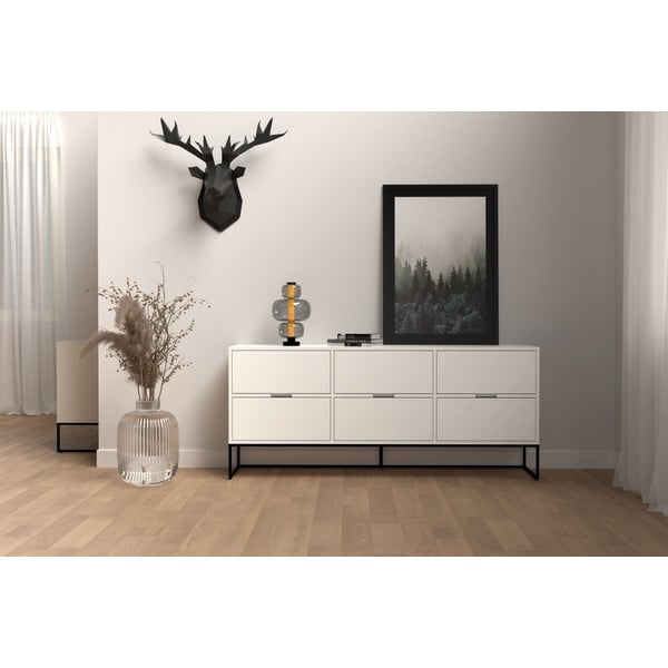 Bijela komoda s crnim metalnim nogama Tenzo Lipp-image-1