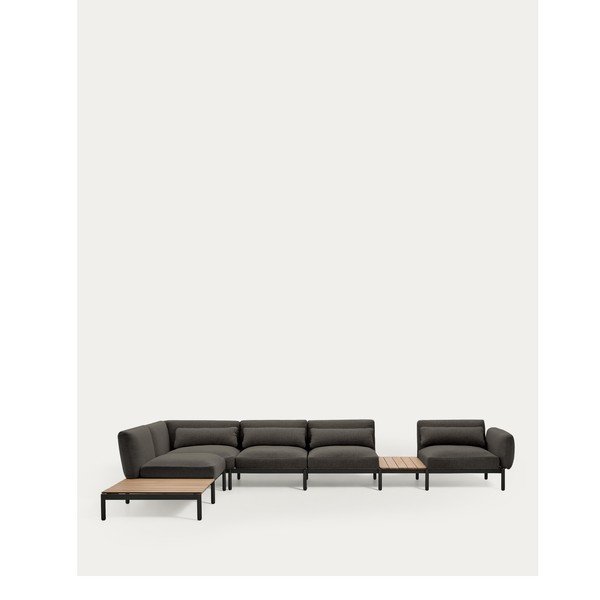 Tamno siva podstavljena vrtna sofa (s lijevim kutom) Sorells – Kave Home-image-4
