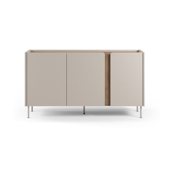 Krem/u prirodnoj boji komoda u dekoru hrasta 150x82,5x40,5 cm Lucile – Marckeric