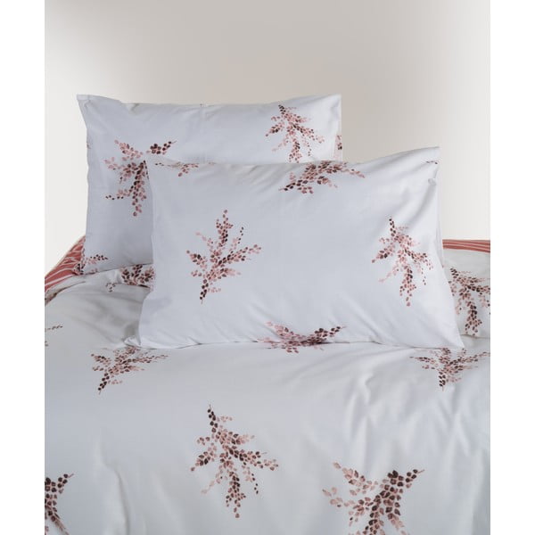 Bijela/ružičasta posteljina za bračni krevet/za produženi krevet od renforce pamuka 240x220 cm Breeze Floral – Mila Home Luxury-image-4